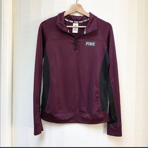 Victoria’s Secret PINK Maroon Half Zip Long Sleeve Shirt